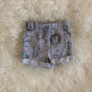 Gray soft shorts with animals